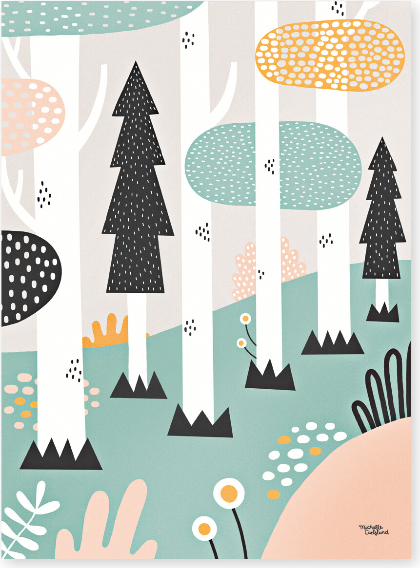 Michelle Carlslund Plakat 50x70 Forest Pastel - Plakater  - 5713215002992