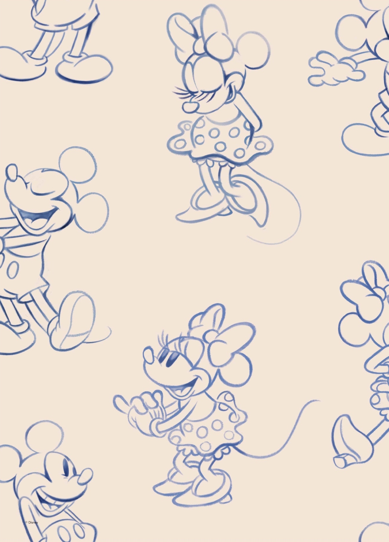 Rosa Mickey And Minnie: Classic Sketches Disney - Disney Plakater