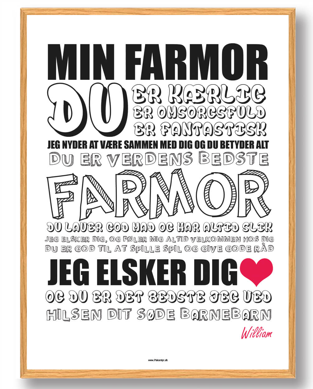Min Farmor Plakat - Plakatdyr.dk Plakater