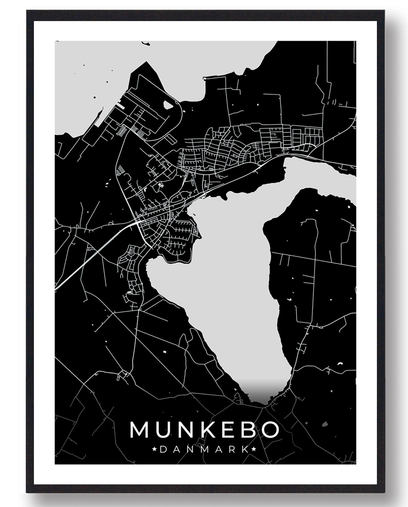 Sort Munkebo Plakat - Plakatdyr.dk Plakater