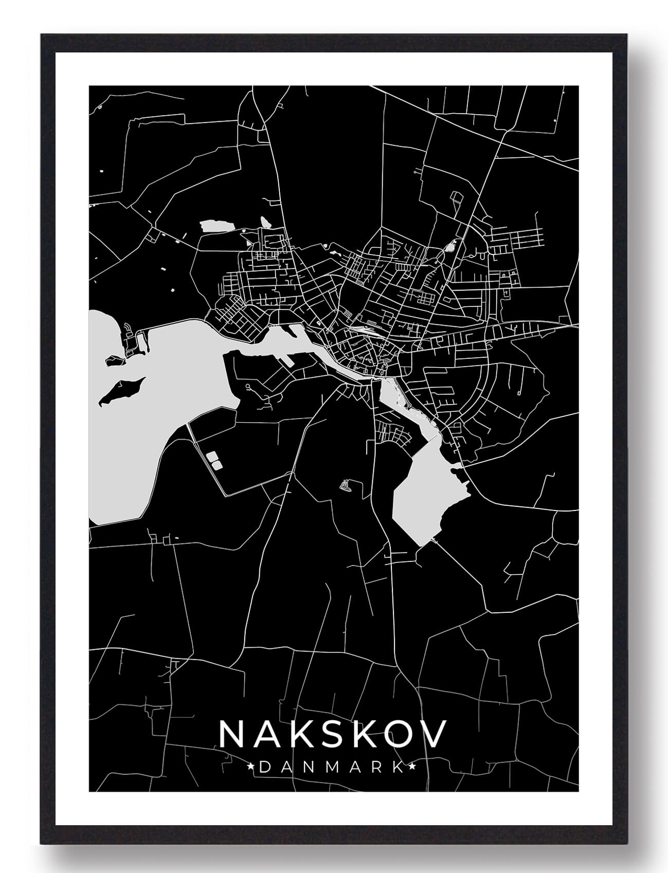 Sort Nakskov Plakat - Plakatdyr.dk Plakater