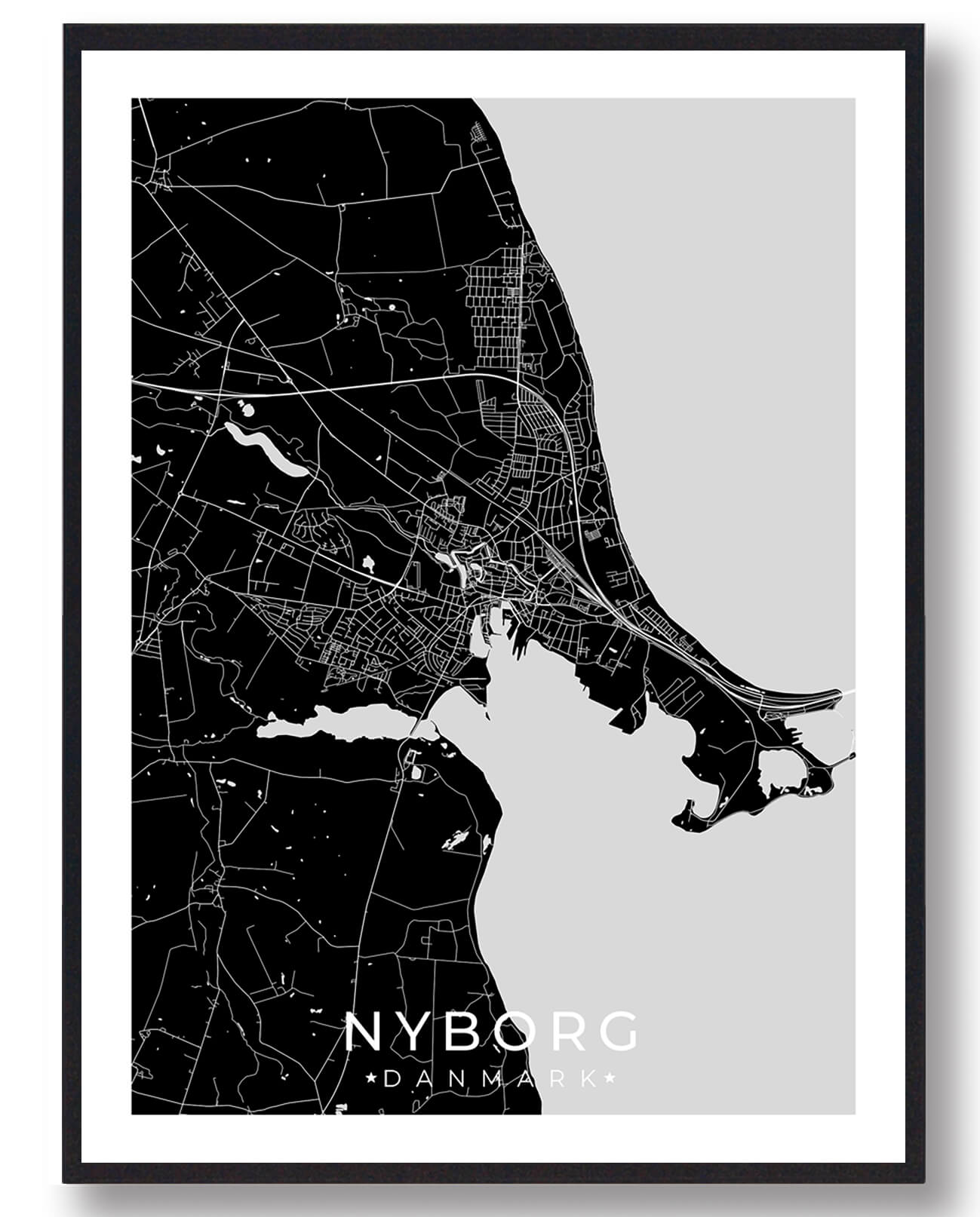 Sort Nyborg Plakat - Plakatdyr.dk Plakater