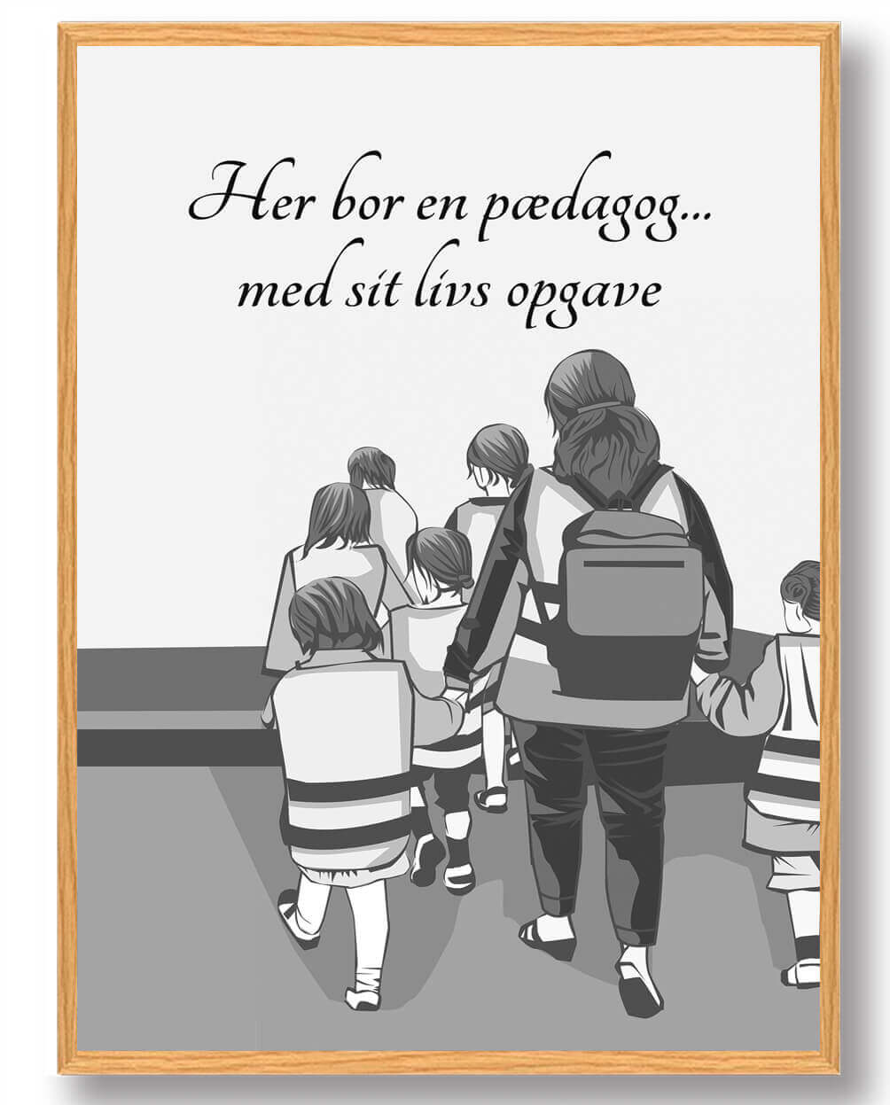 Her Bor Pædagog Plakat - Plakatdyr.dk Plakater