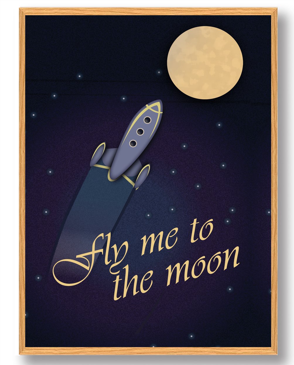Fly The Moon Plakat - Plakatdyr.dk Plakater