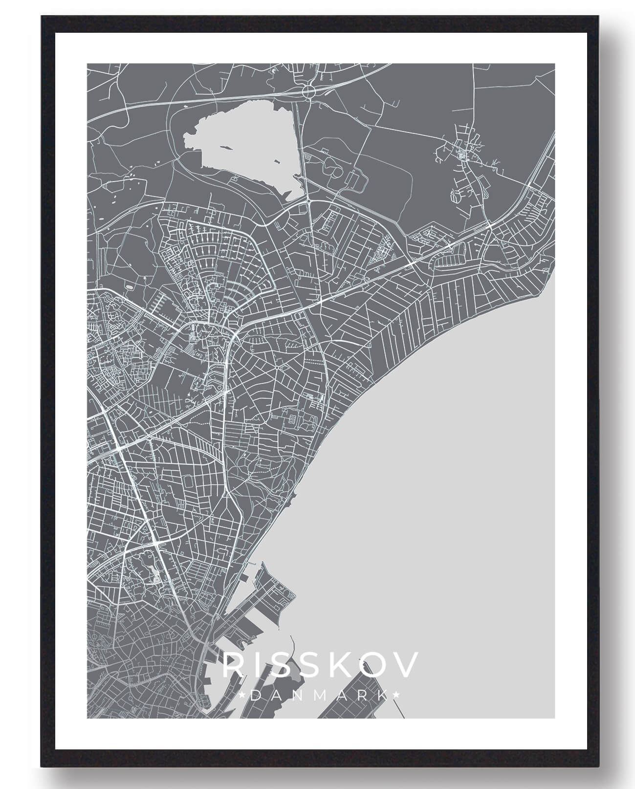Risskov Plakat Grå - Plakatdyr.dk Plakater