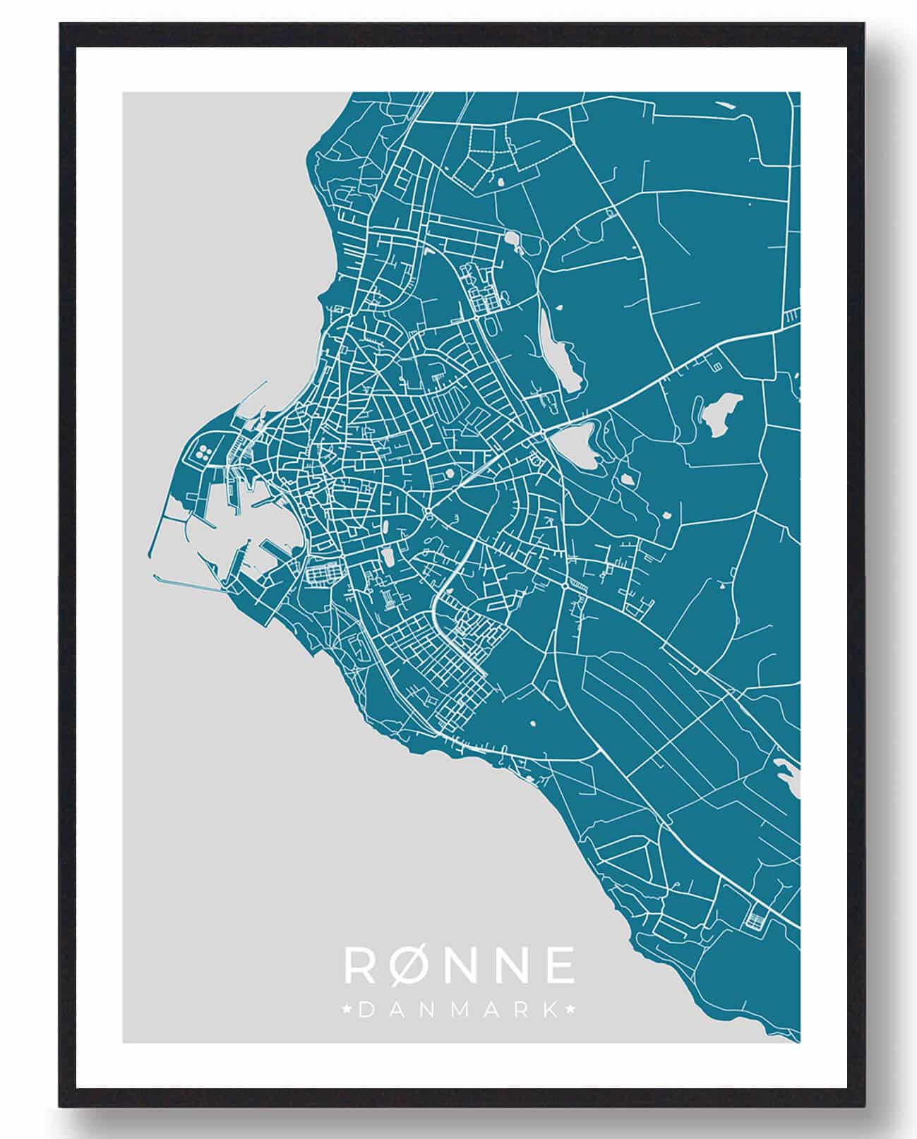 Blå Rønne Plakat - Plakatdyr.dk Plakater