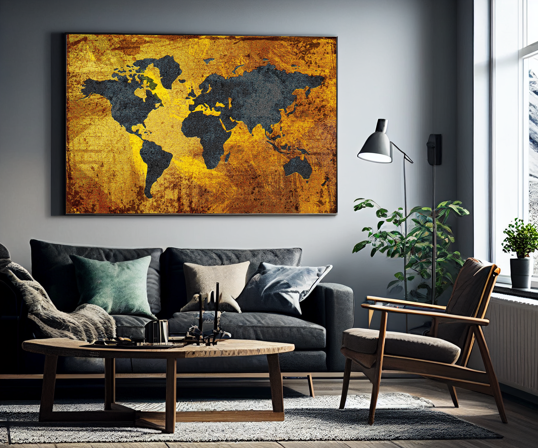 World Map Plakat Lærred - Just Karikatur Plakater