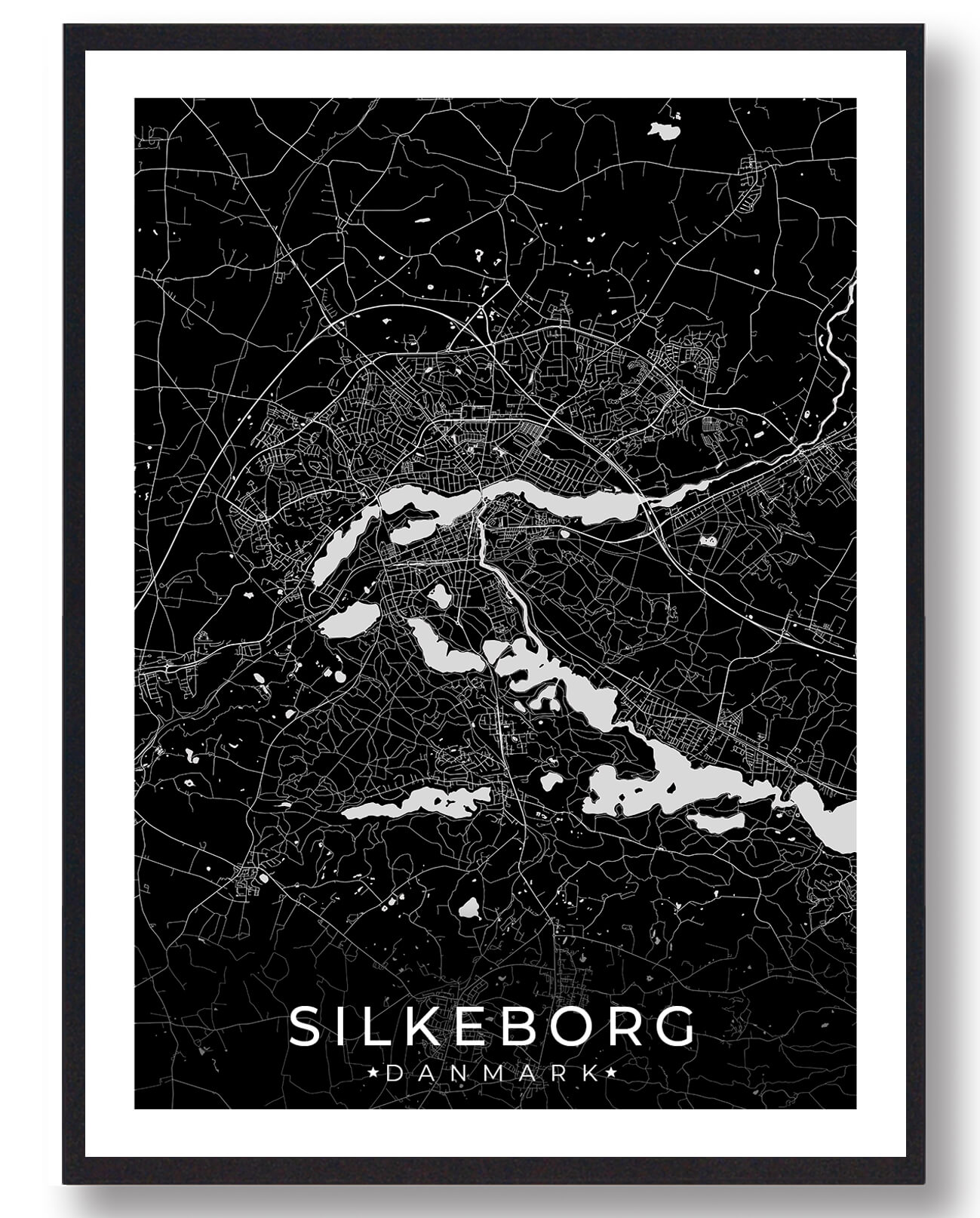 Sort Silkeborg Plakat - Plakatdyr.dk Plakater