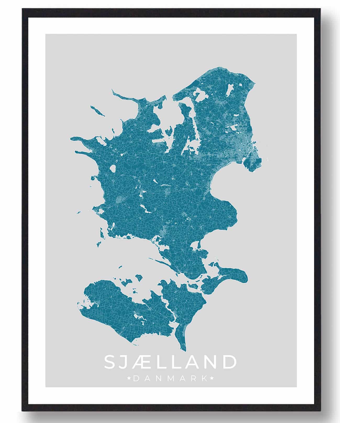 Blå Sjælland Plakat - Plakatdyr.dk Plakater