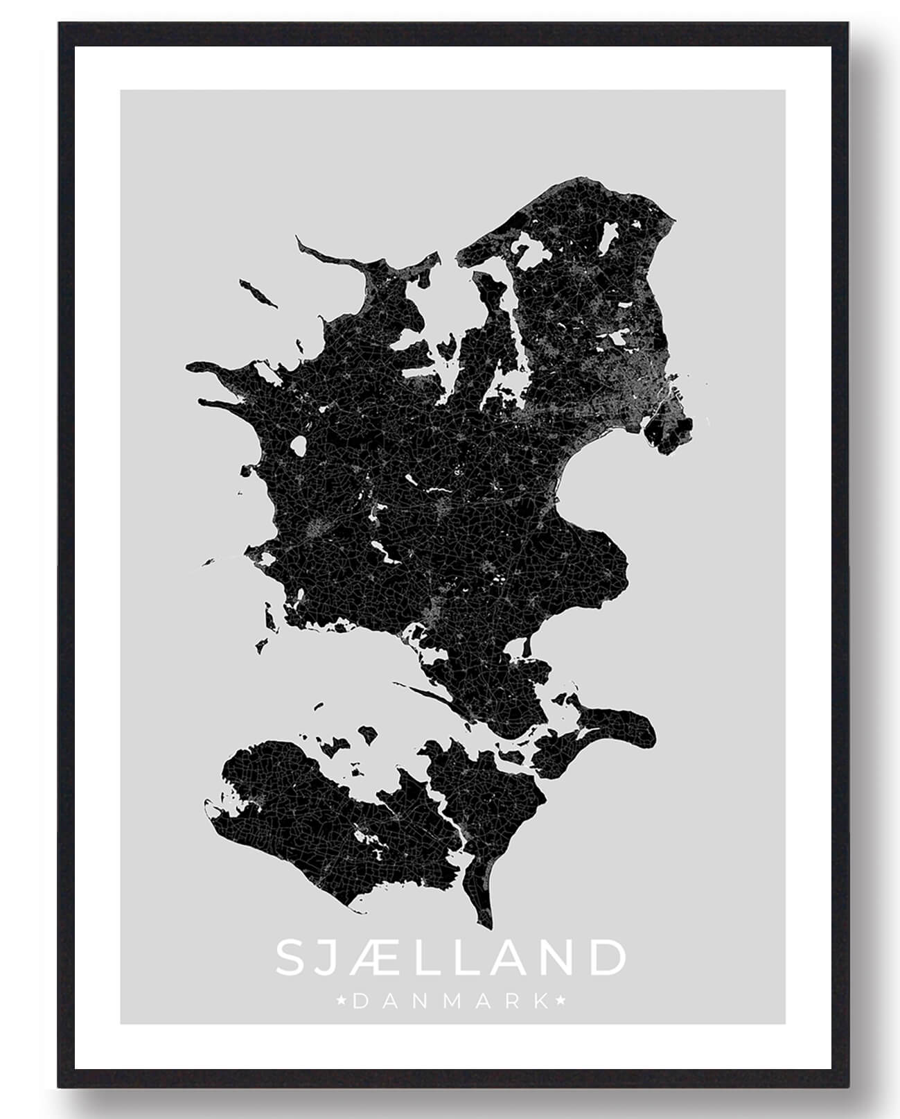 Sort Sjælland Plakat - Plakatdyr.dk Plakater