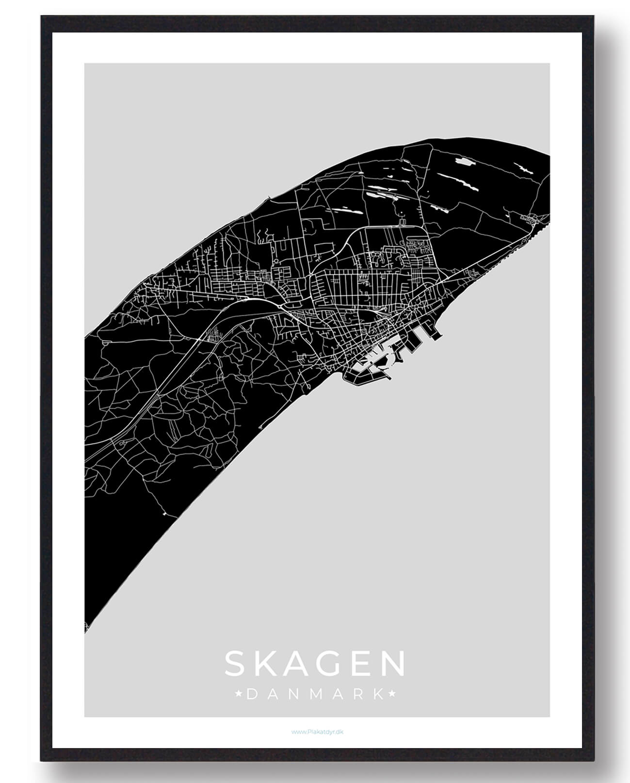 Sort Skagen Plakat - Plakatdyr.dk Plakater