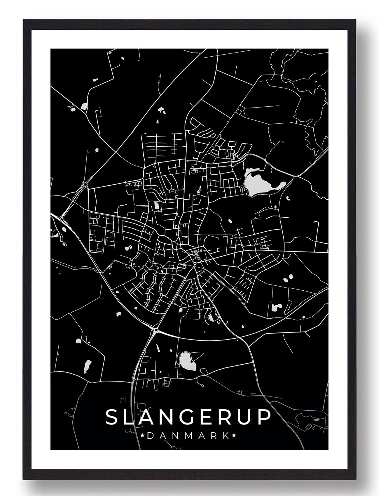 Sort Slangerup Plakat - Plakatdyr.dk Plakater