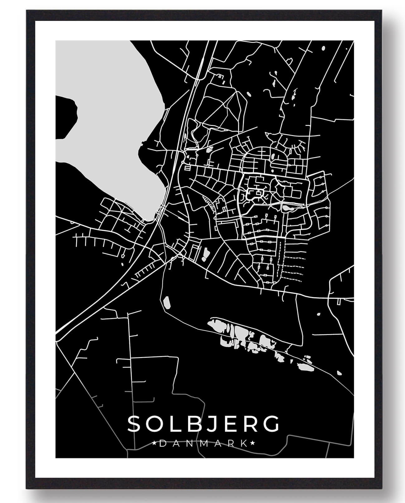 Sort Solbjerg Plakat - Plakatdyr.dk Plakater