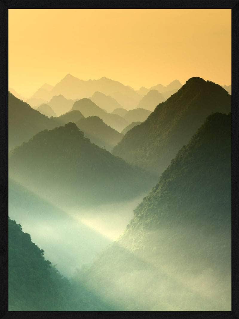 Solnedgang Bjergene Plakat - Postersbyus Plakater