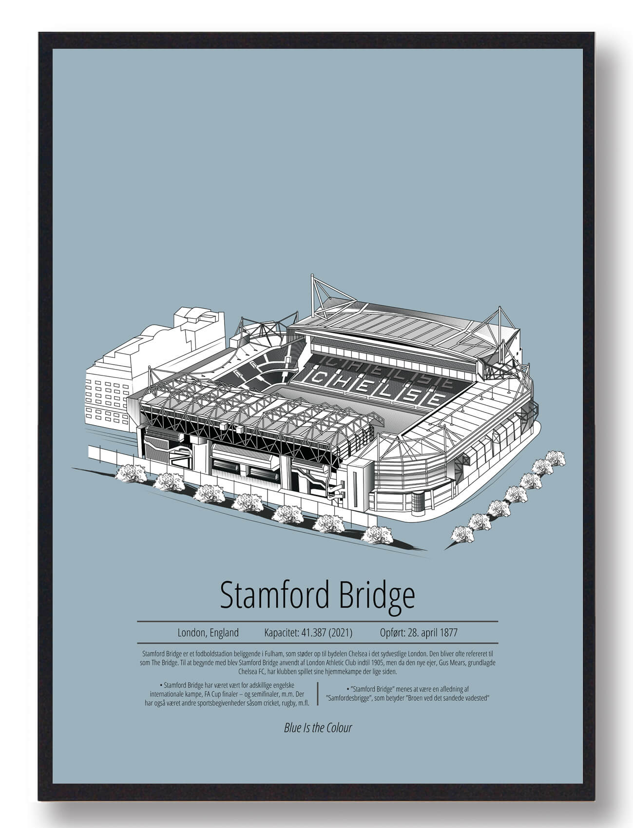 Blå Stamford Bridge Chelsea Lyse - Plakatdyr.dk Plakater