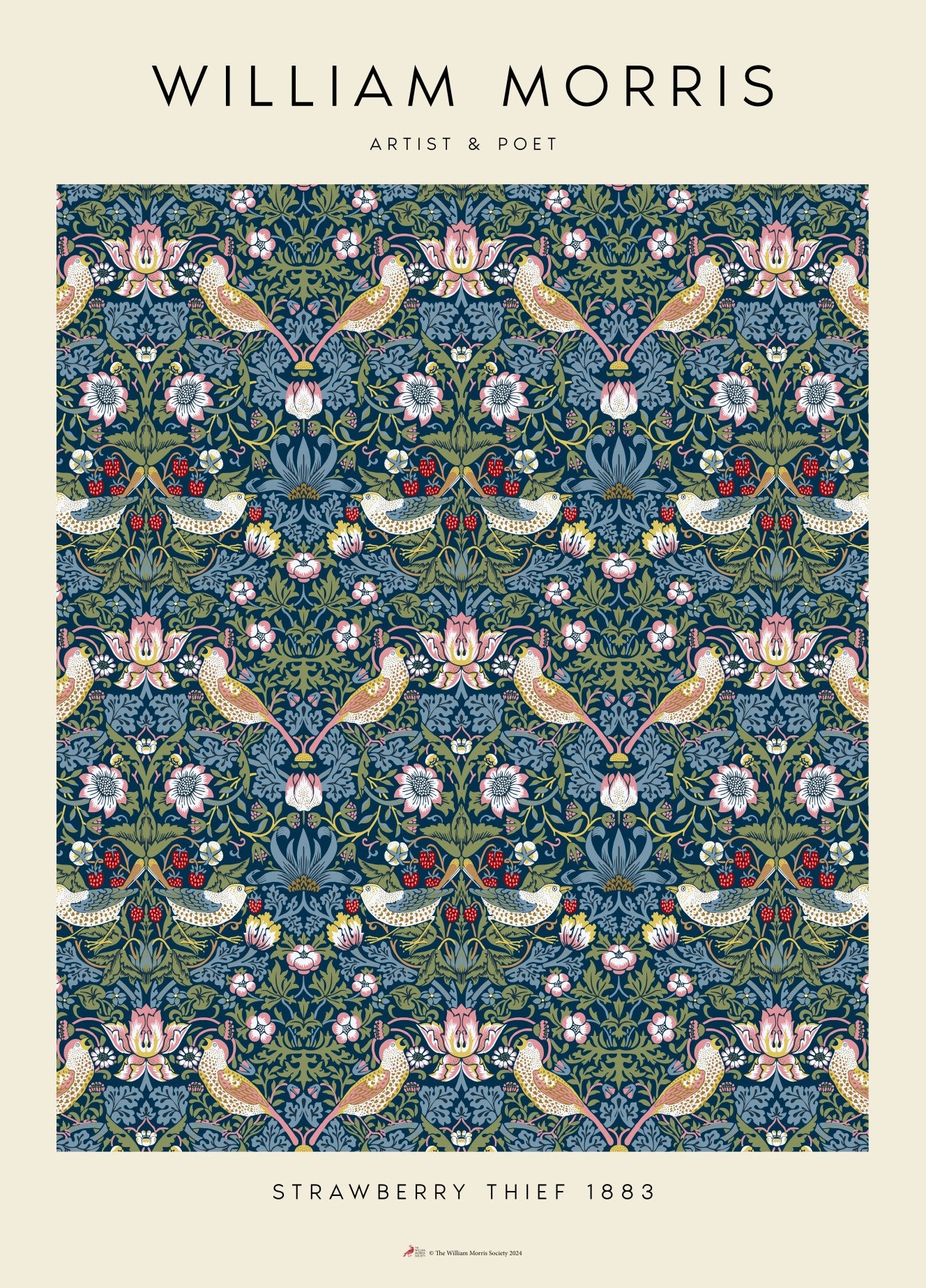Rosa Strawberry Thief William Morris - William Morris Plakater
