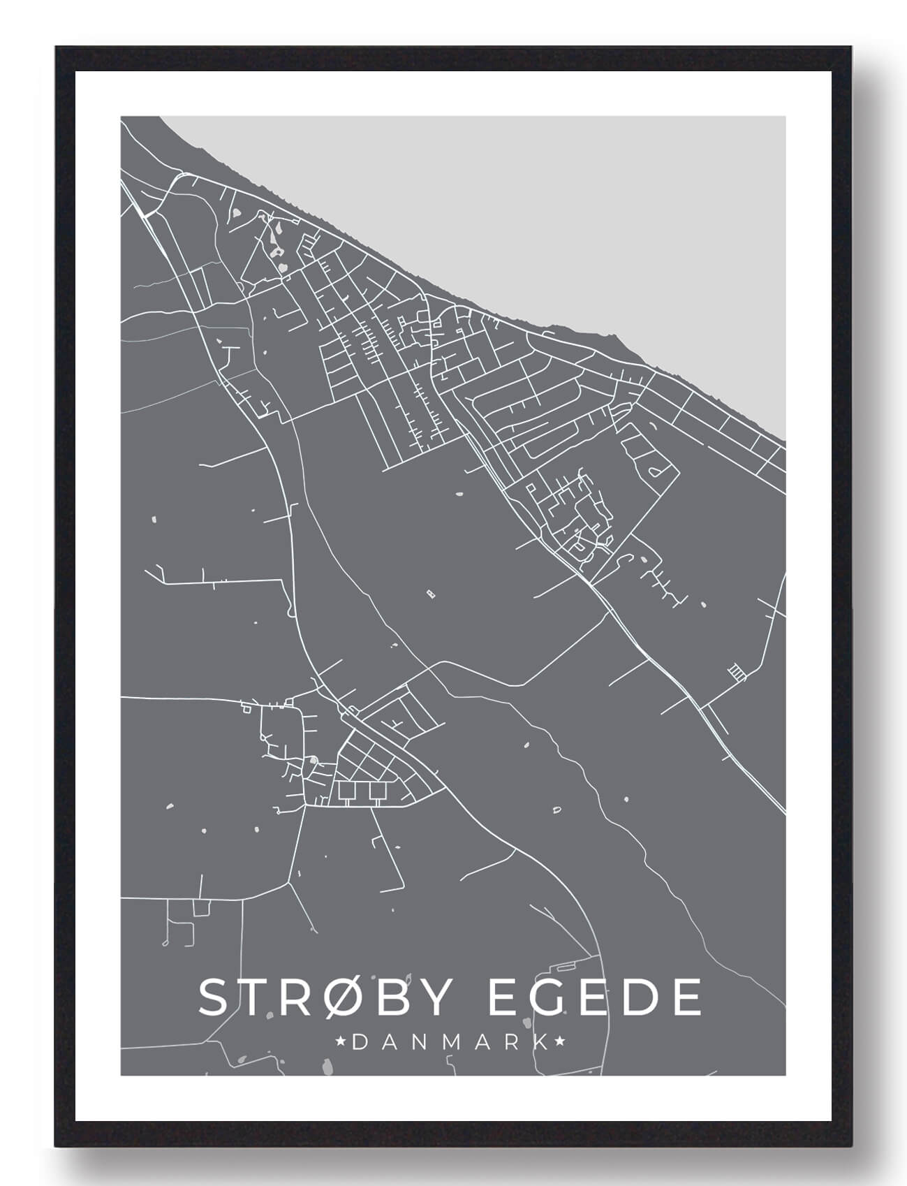 Strøby Egede Plakat Grå - Plakatdyr.dk Plakater