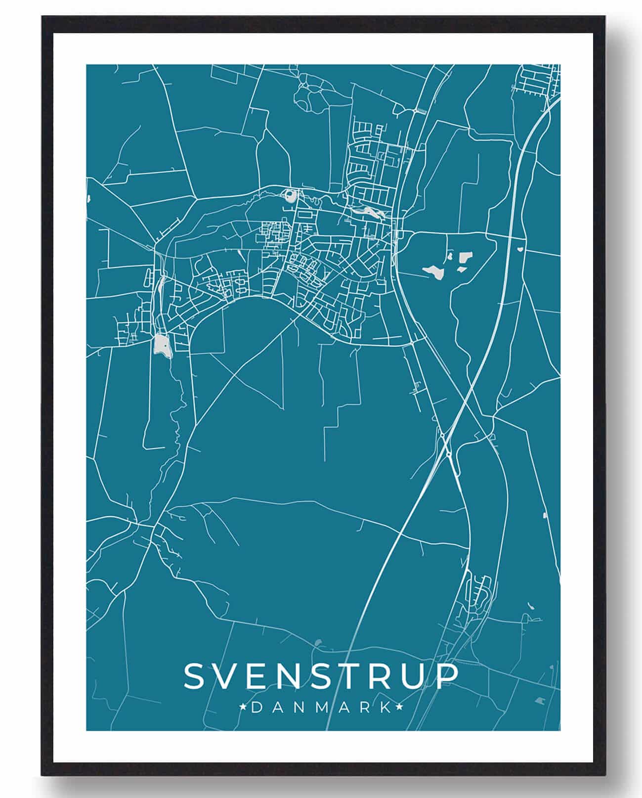 Blå Svenstrup Plakat - Plakatdyr.dk Plakater