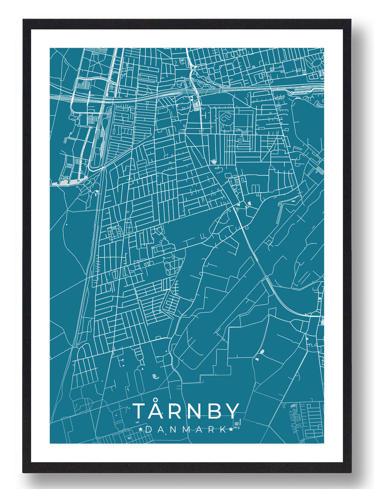 Blå Tårnby Plakat - Plakatdyr.dk Plakater