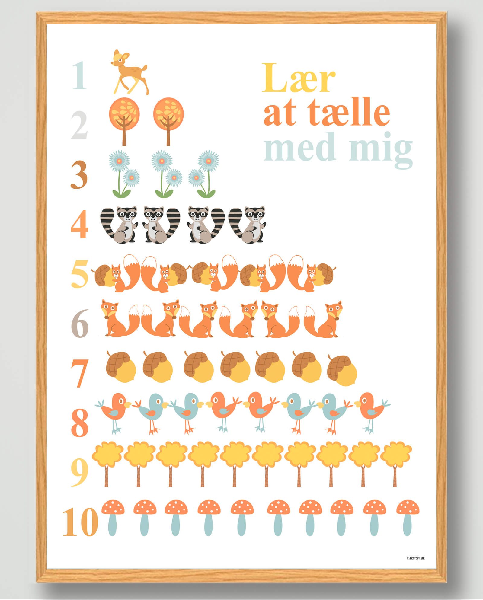 Lær Tælle Skoven Plakat - Plakatdyr.dk Plakater