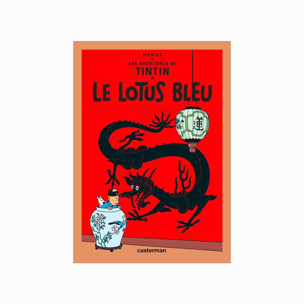 Tintin Plakat Lotus Bleu 1936 - Designplakater Plakater