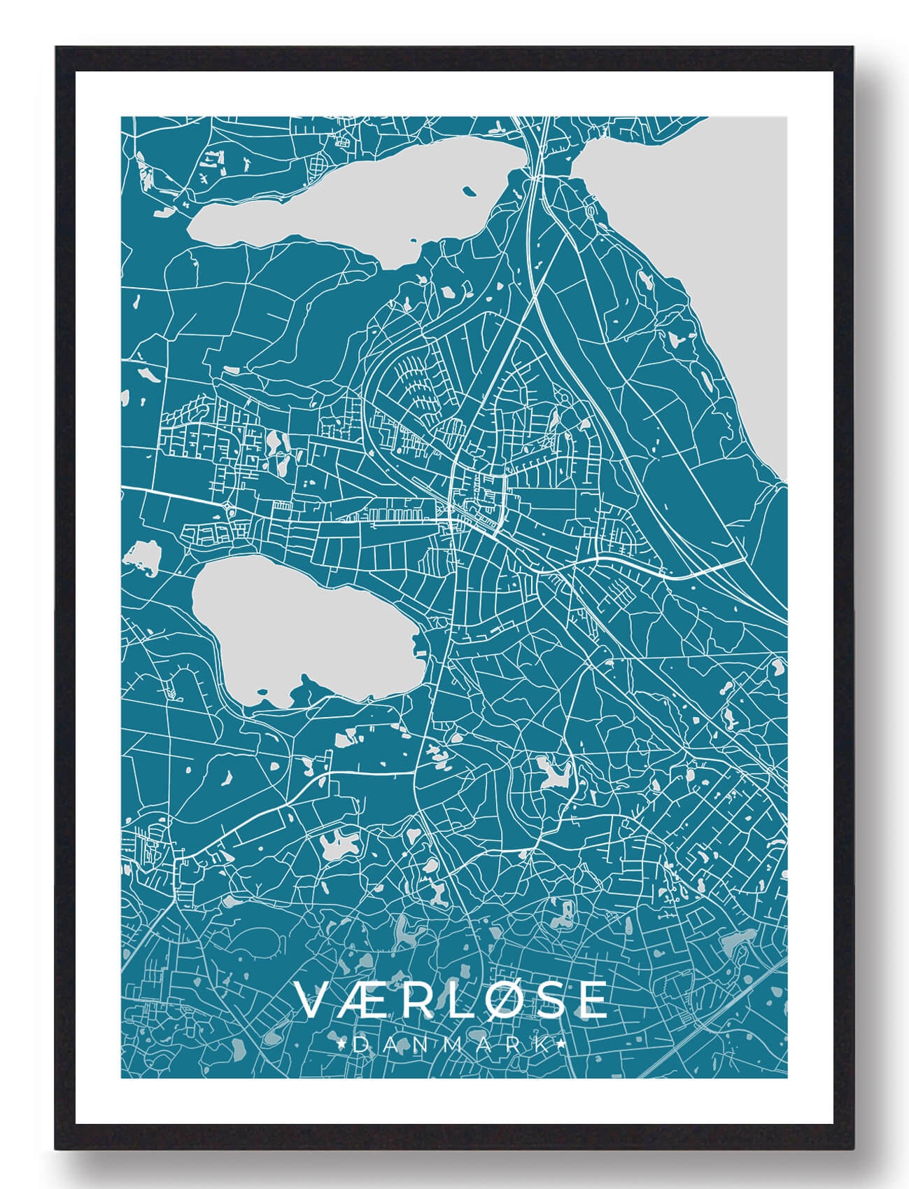 Blå Værløse Plakat - Plakatdyr.dk Plakater