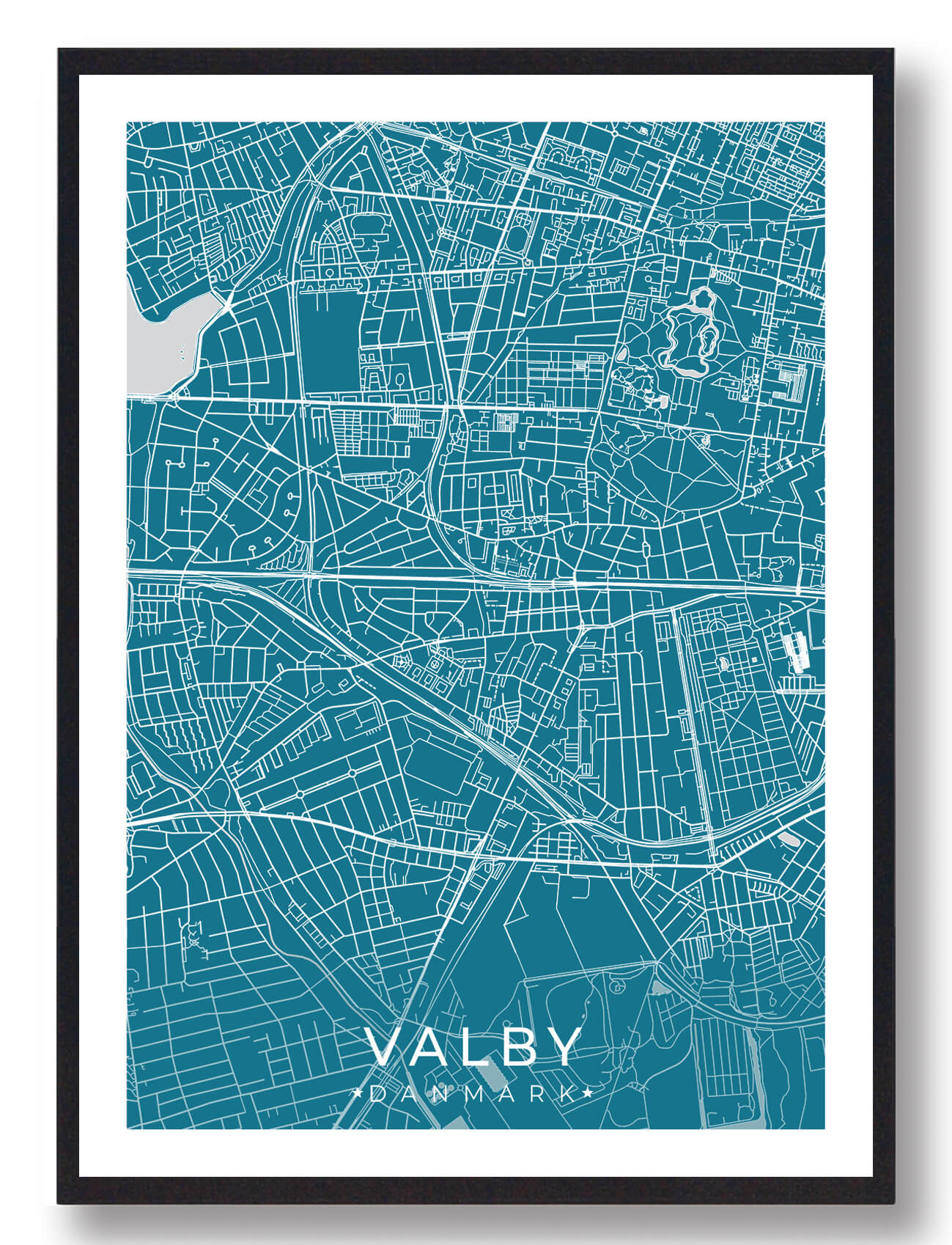 Blå Valby Plakat - Plakatdyr.dk Plakater