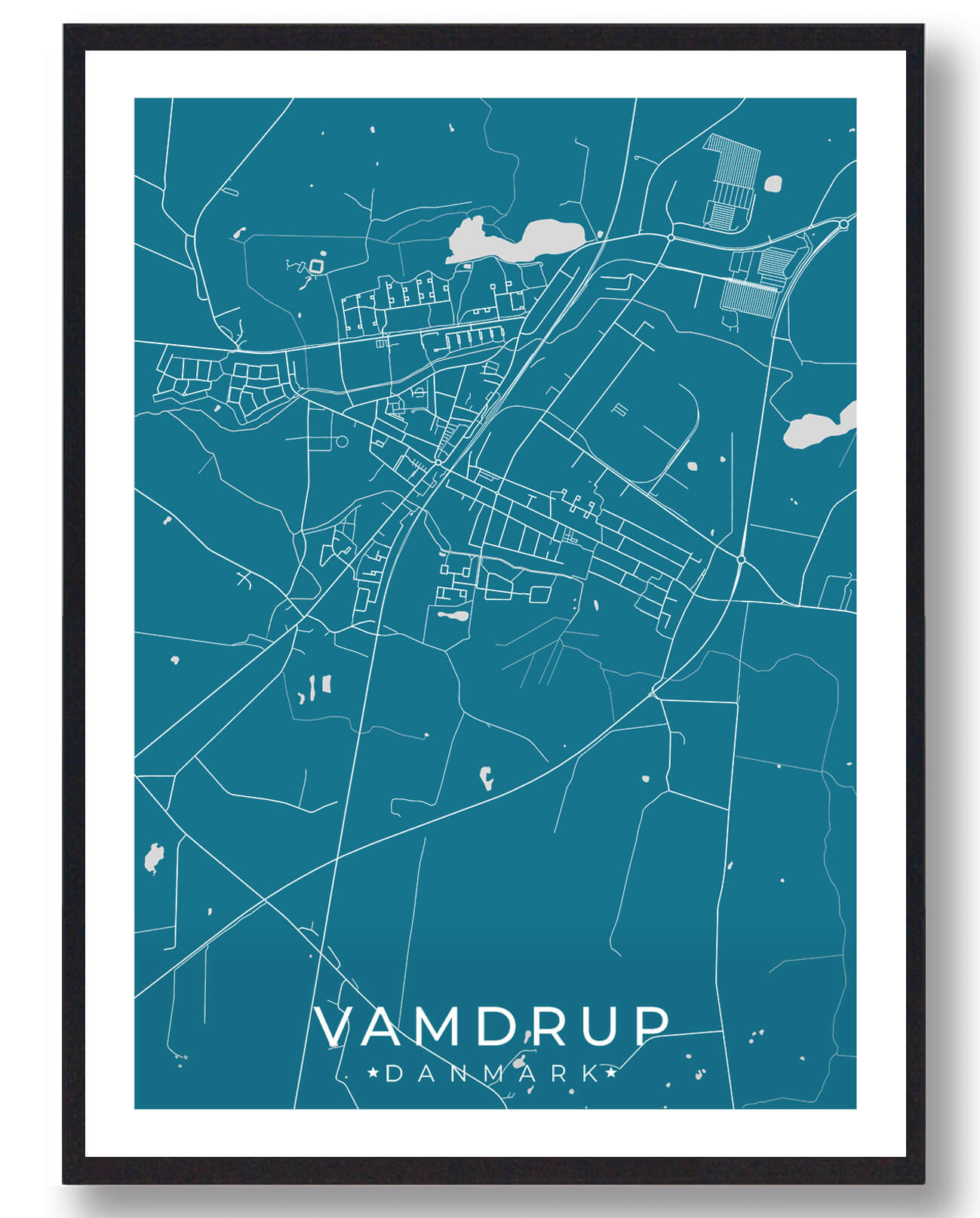 Blå Vamdrup Plakat - Plakatdyr.dk Plakater