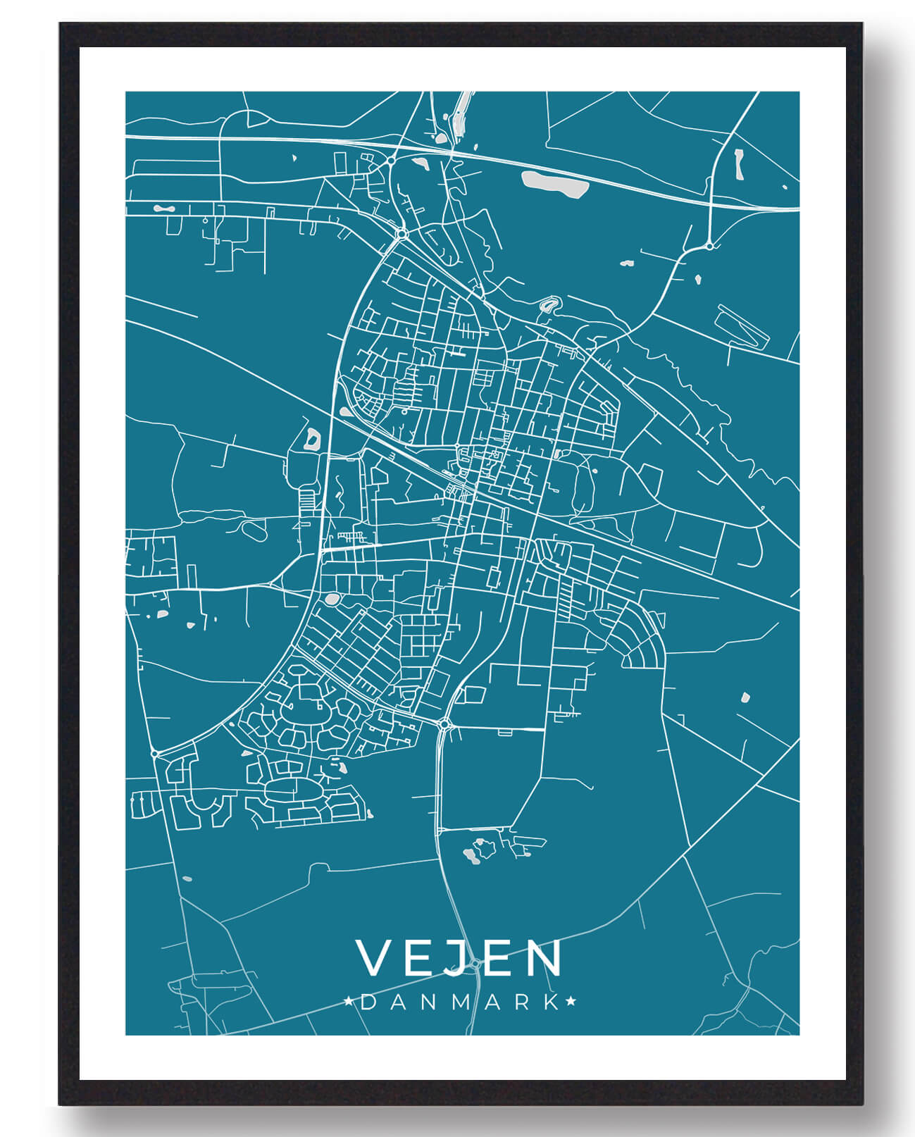 Blå Vejen Plakat - Plakatdyr.dk Plakater