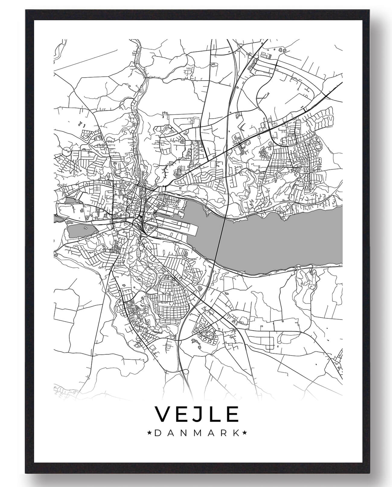 Hvid Vejle Plakat - Plakatdyr.dk Plakater