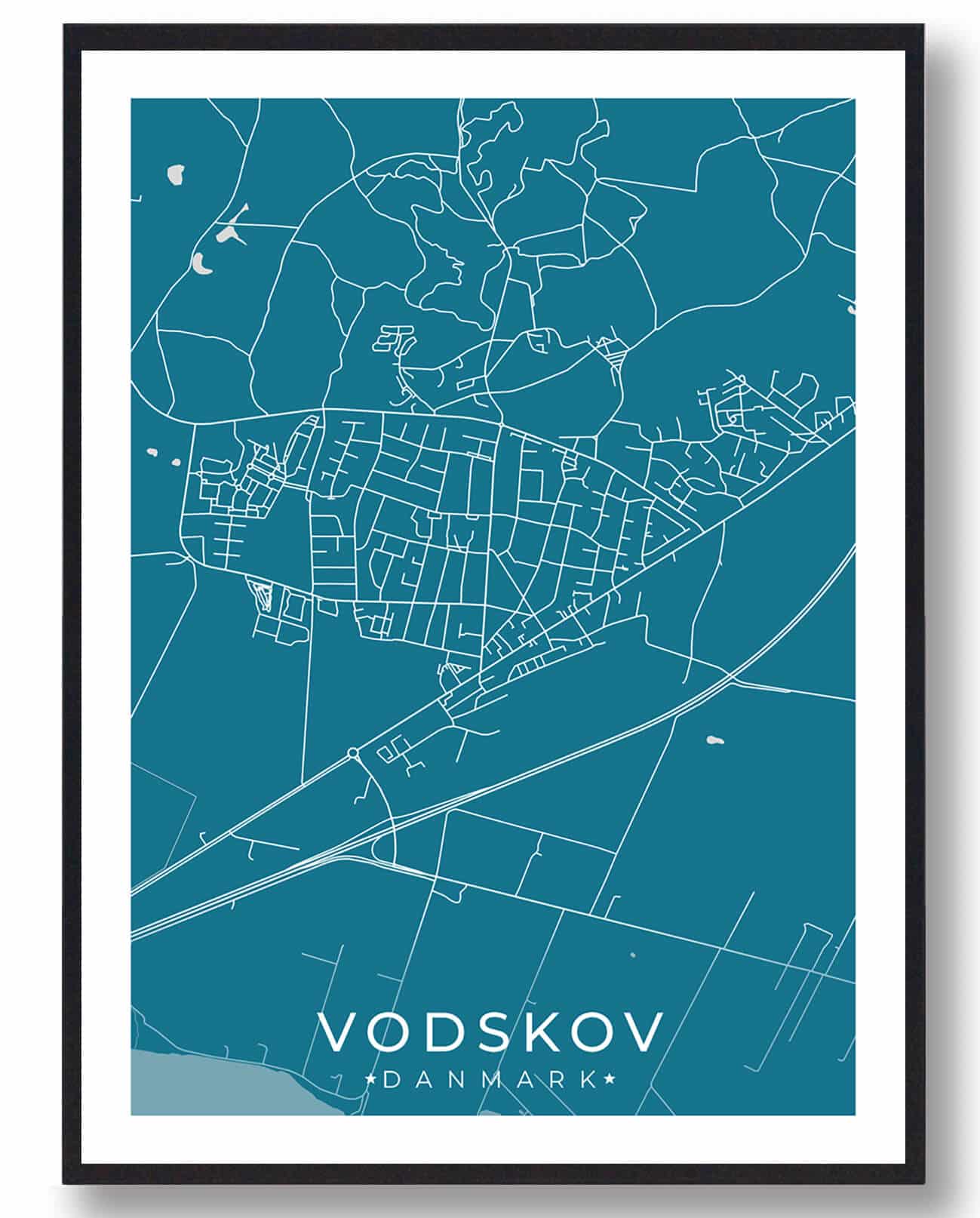 Blå Vodskov Plakat - Plakatdyr.dk Plakater