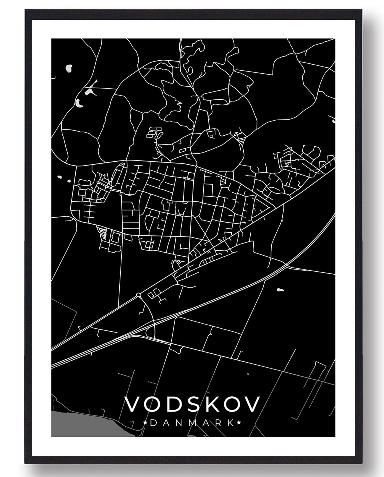 Sort Vodskov Plakat - Plakatdyr.dk Plakater