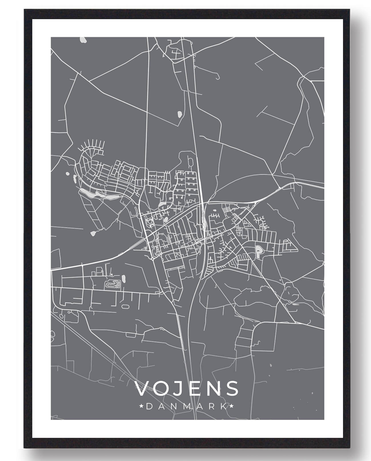 Vojens Plakat Grå - Plakatdyr.dk Plakater