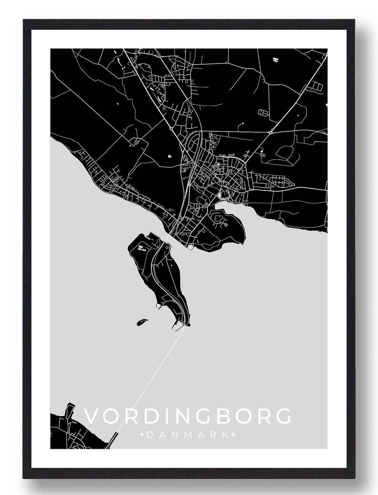 Sort Vordingborg Plakat - Plakatdyr.dk Plakater
