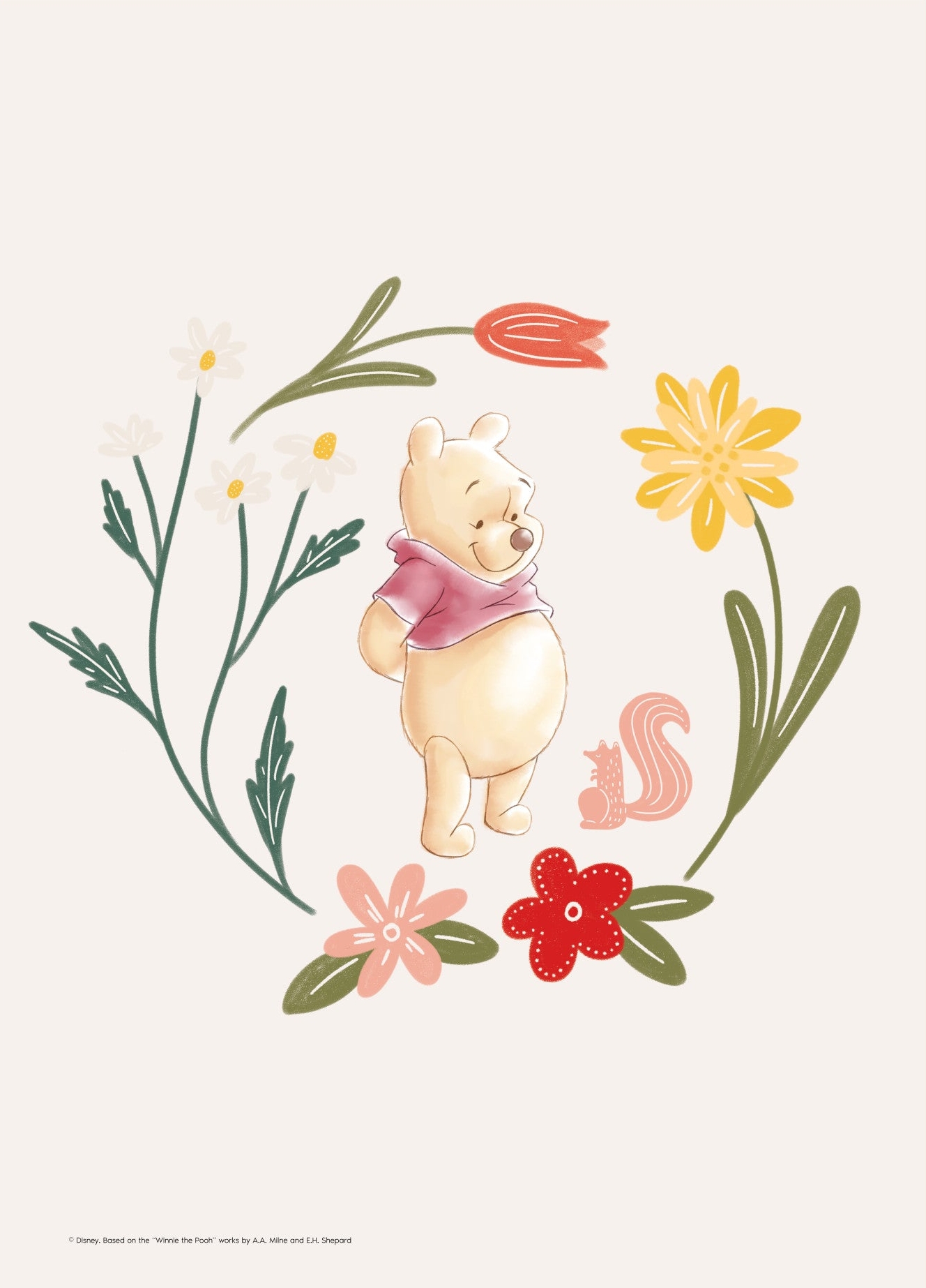 Rosa Peter Plys Ring Blomster Disney - Disney Plakater