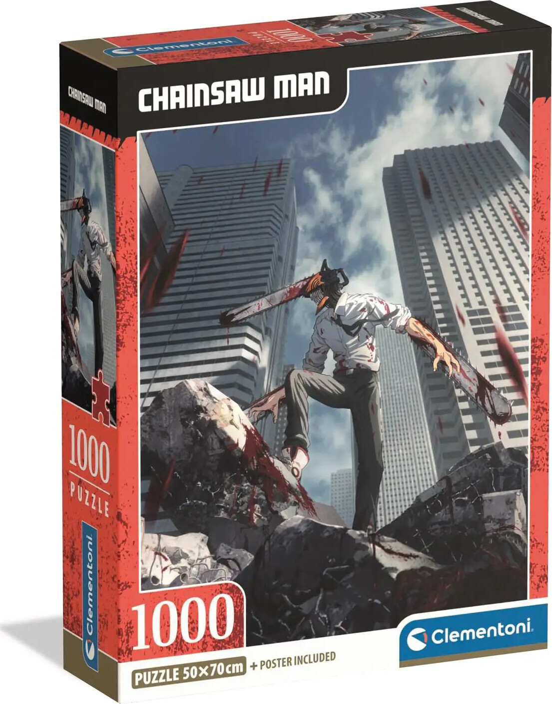 Clementoni Chainsaw Man Puslespil Med Plakat 1000 Brikker - Clementoni Plakater  - 8005125375080