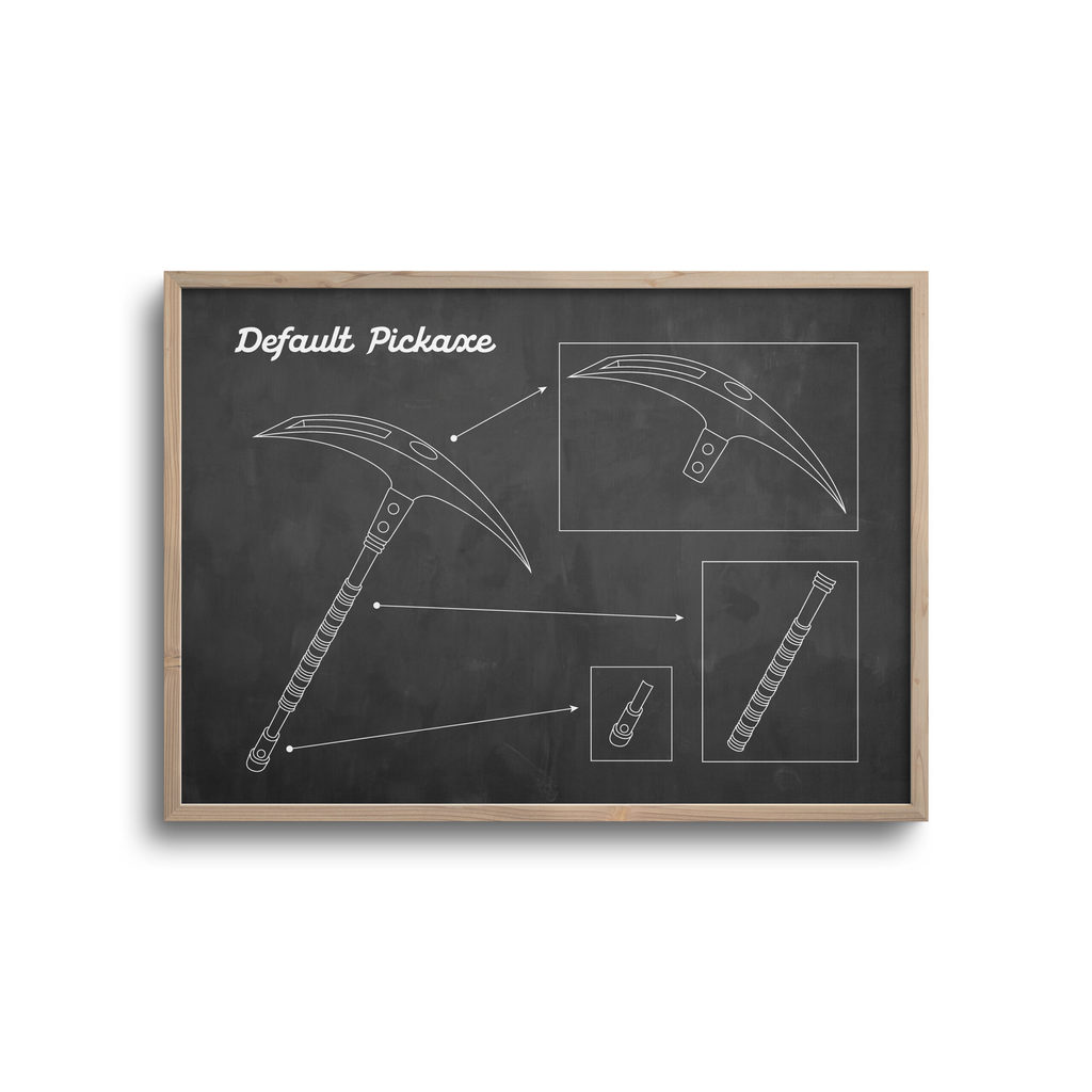Gamer Blueprint Mørk Baggrund Default Pickaxe - Plakater