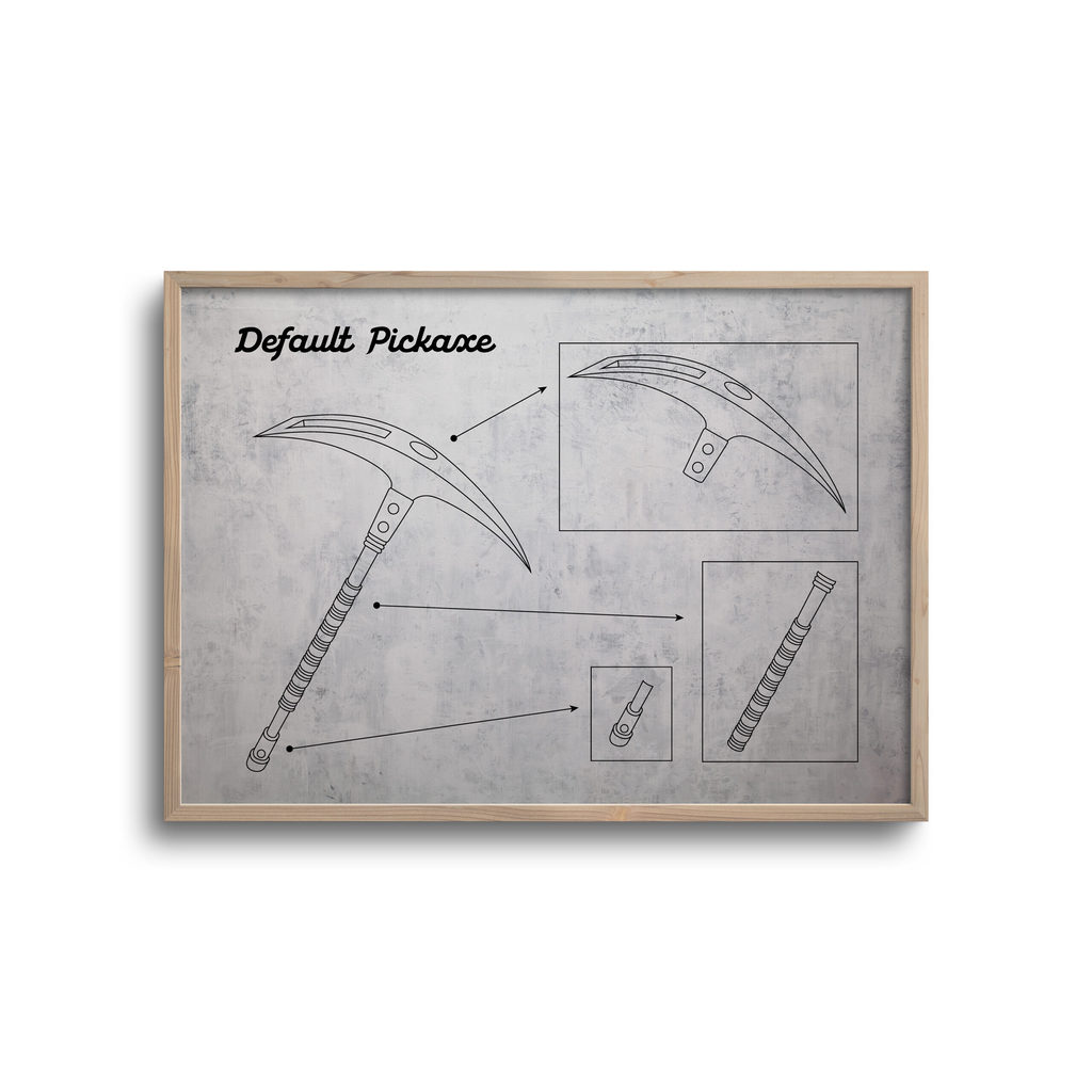 Gamer Blueprint Lys Baggrund Default Pickaxe - Plakater