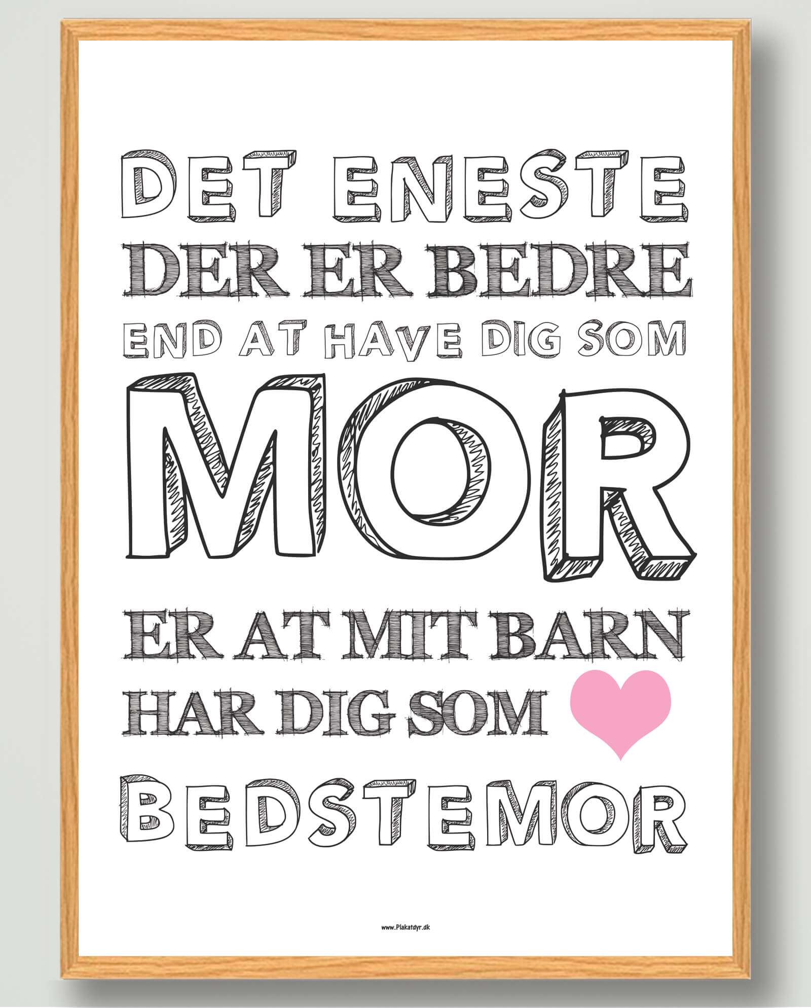 Hvid Det Eneste Mit Barn Bedstemor Plakat - Plakatdyr.dk Plakater