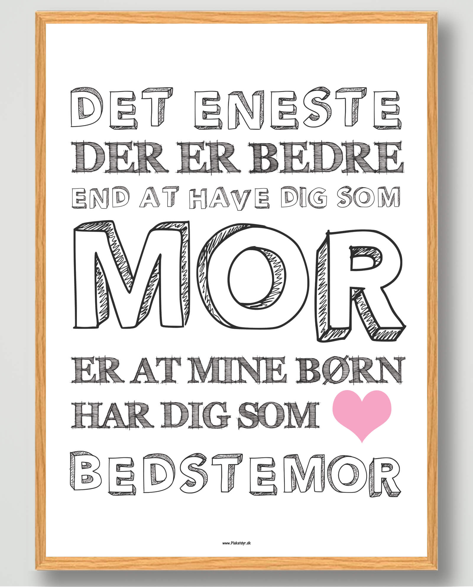 Hvid Det Eneste Mine Børn Bedstemor Plakat - Plakatdyr.dk Plakater
