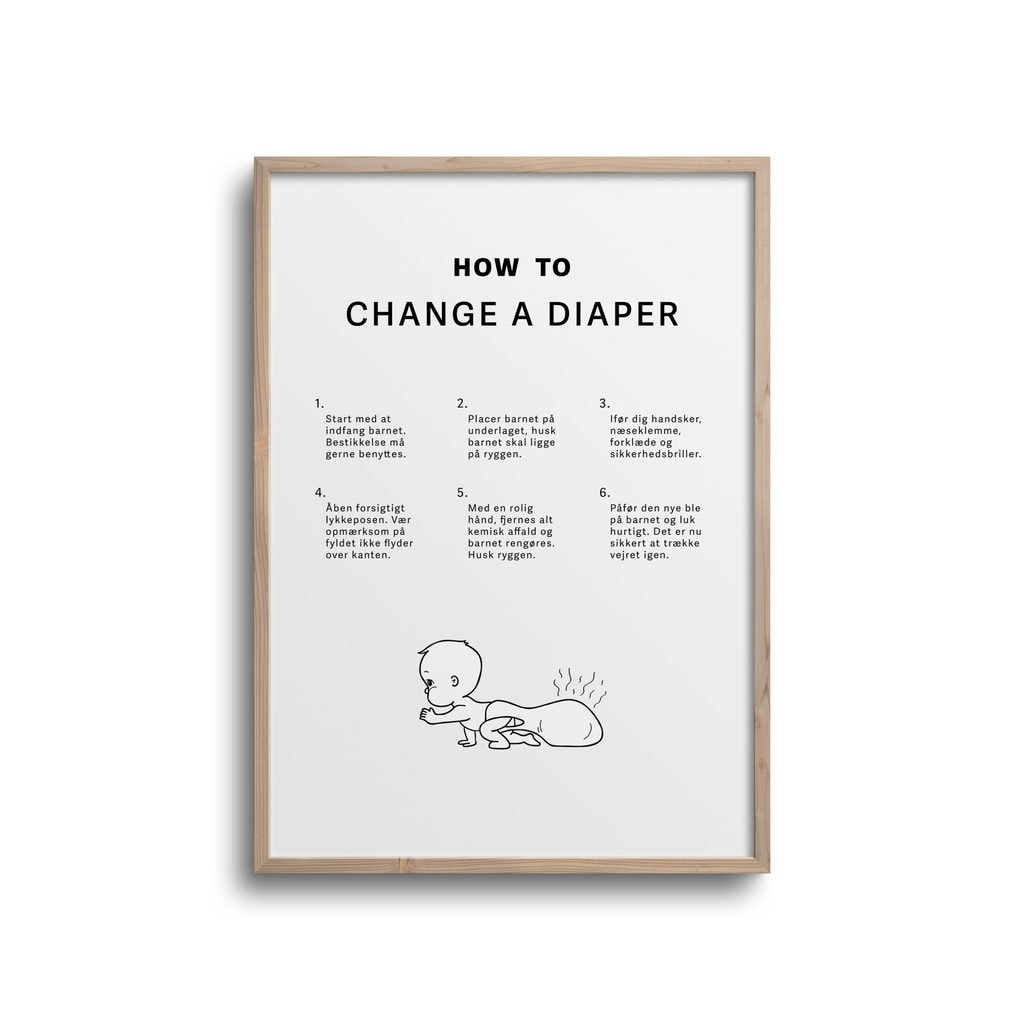How Change Diaper Plakat Simpel - Plakater