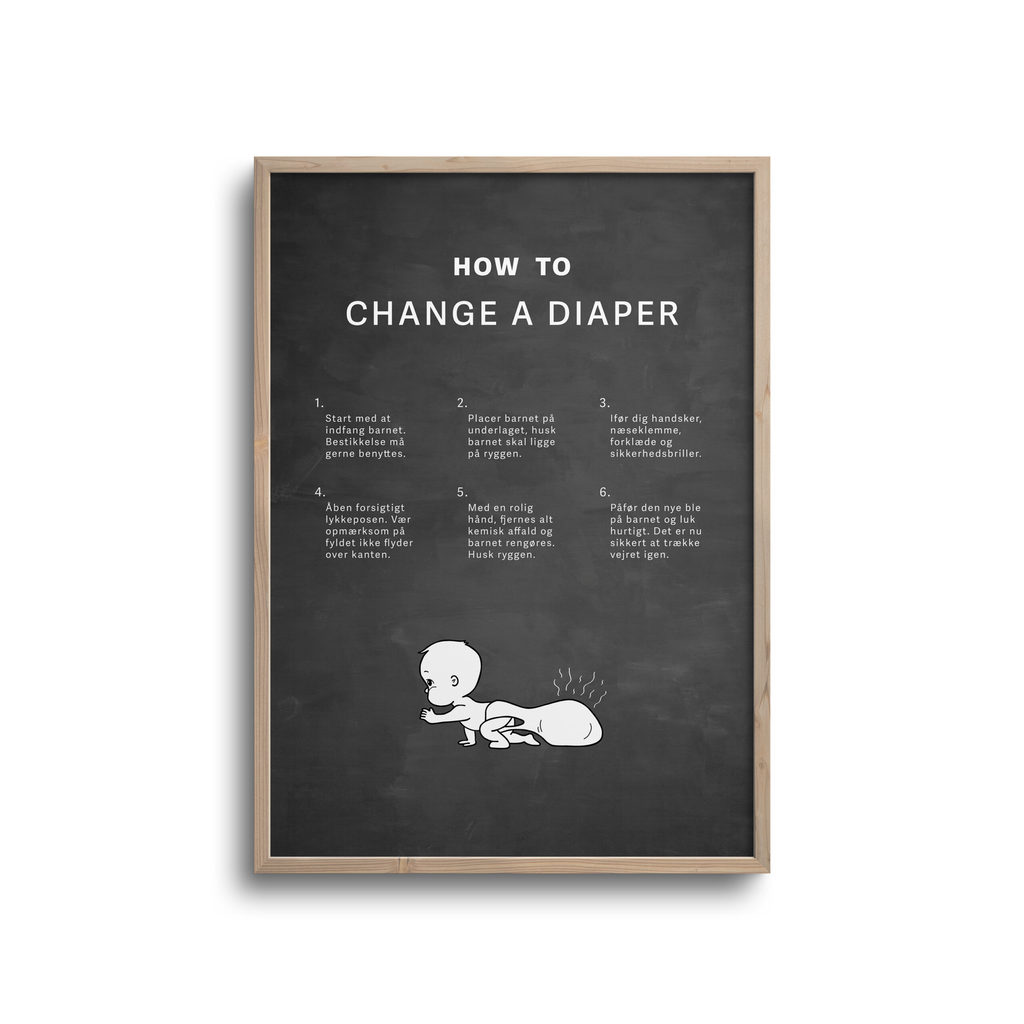 How Change Diaper Plakat Mørk Baggrund - Plakater