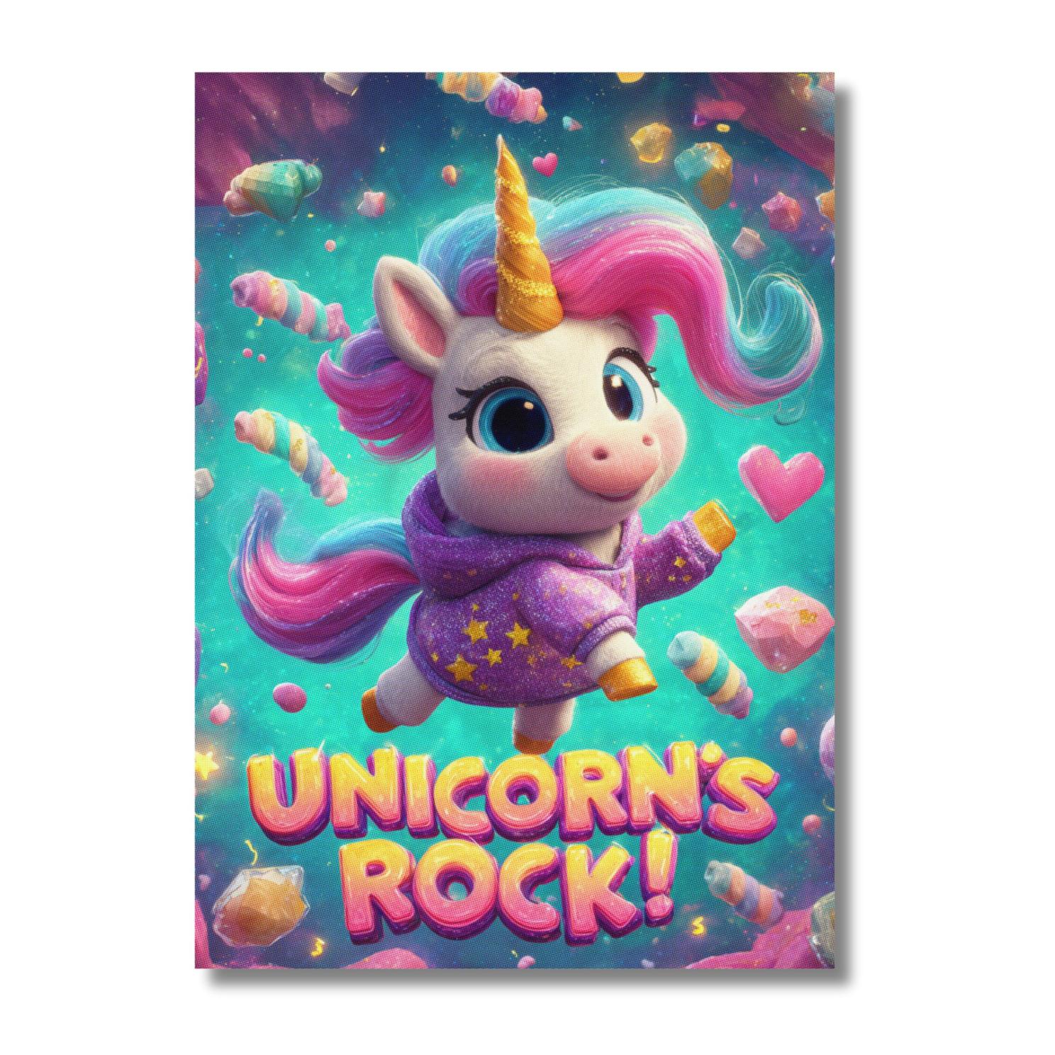 50X70CM Firstgrade Unicorns Rock Børne Plakat - 0 Plakater