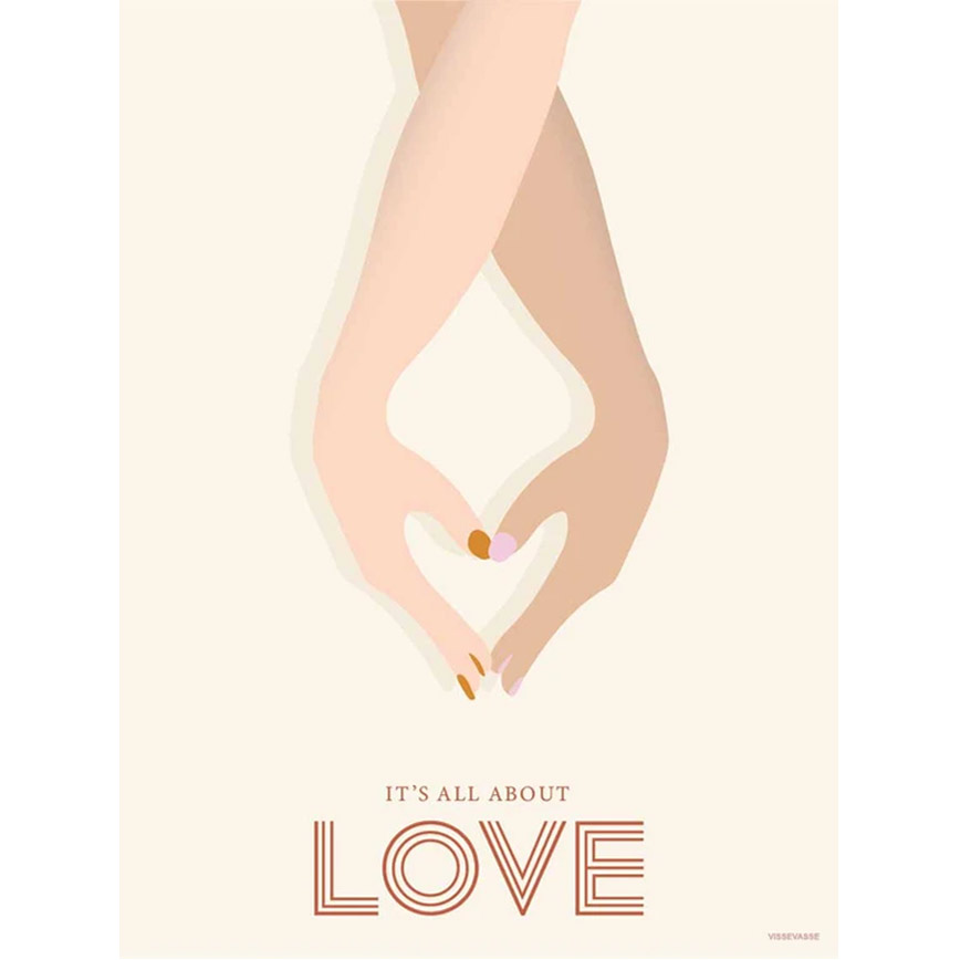 Plakat All About Love 50x70cm - Vissevasse Plakater