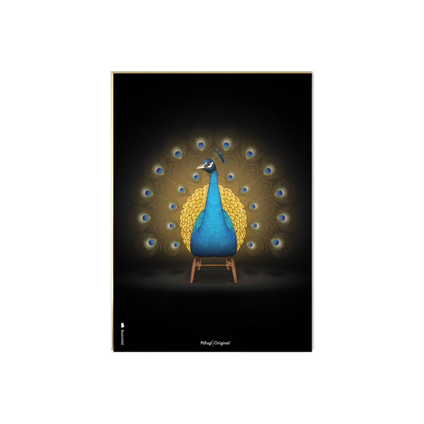 Sort PÅfuglen Plakat 30x40cm Baggrund - Brainchild Plakater