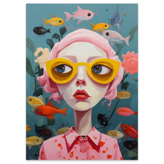 Under Water Lady Plakat 50x70cm Atelier Imaginare - Plakater