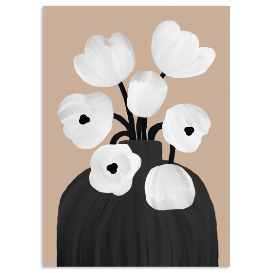 Flowers Vase Plakat 50x70cm 80091 - Spliid Plakater  - 5744003493913