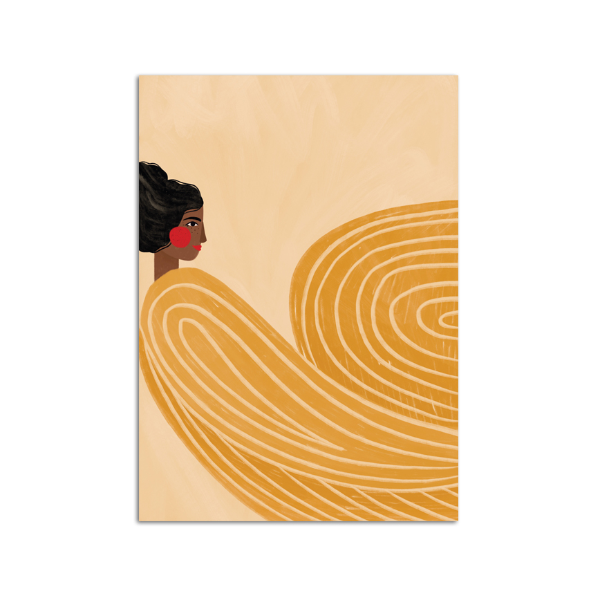 Gul Woman Yellow Stripes 30x40cm Plakat 80188 - Spliid Plakater  - 5744003492084