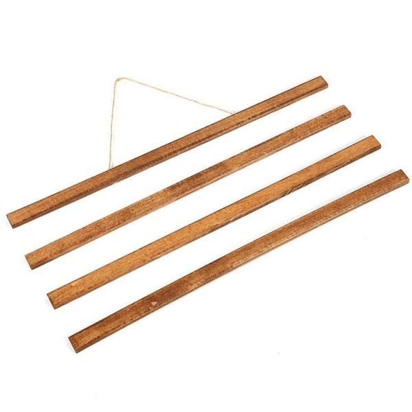 Wood Poster Hanger Mørk Bøg Plakatliste Træ Magnetisk 60cm Sæt - Plakater