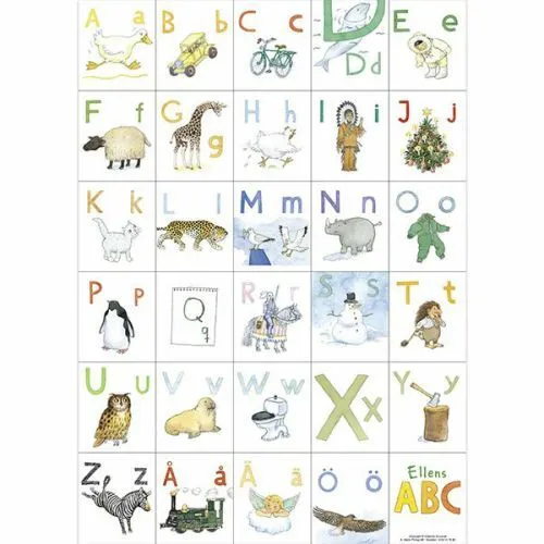 Ellens Abc Plakat - Hjelm Förlag Plakater  - 7393182007190